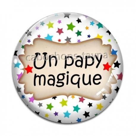 Cabochon Verre - un papy magique