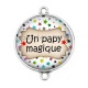 Connecteur Cabochon Argent - un papy magique