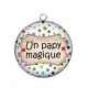 Pendentif Cabochon Argent - un papy magique
