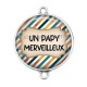 Connecteur Cabochon Argent - un papy merveilleux