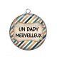 Pendentif Cabochon Argent - un papy merveilleux