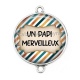 Connecteur Cabochon Argent - un papi merveilleux
