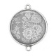 Connecteur Cabochon Argent - dentelle fleur