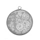 Pendentif Cabochon Argent - dentelle fleur