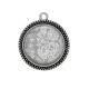Pendentif Cabochon Argent - dentelle fleur