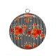 Pendentif Cabochon Argent - coquelicot