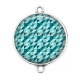 Connecteur Cabochon Argent - carreaux géométriques