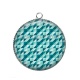 Pendentif Cabochon Argent - carreaux géométriques