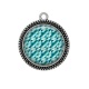 Pendentif Cabochon Argent - carreaux géométriques