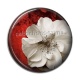Cabochon Résine - Fleur rouge et blanche