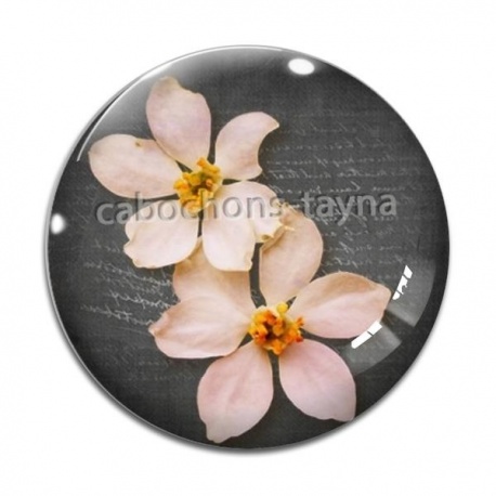 Cabochon Verre - fleur