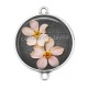 Connecteur Cabochon Argent - fleur