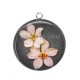 Pendentif Cabochon Argent - fleur