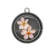 Pendentif Cabochon Argent - fleur