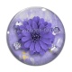 Cabochon Verre - fleur violet