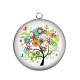 Pendentif Cabochon Argent - arbre de vie
