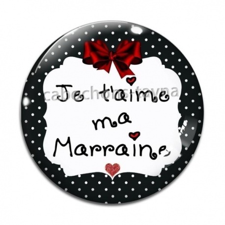 Cabochon Verre - je t'aime ma marraine