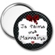 Miroir de poche - je t'aime ma marraine