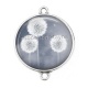 Connecteur Cabochon Argent -  pissenlit