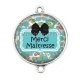 Connecteur Cabochon Argent - merci maîtresse
