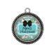 Pendentif Cabochon Argent - merci maîtresse