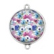 Connecteur Cabochon Argent - fleur