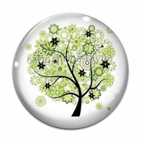 Cabochon Verre - arbre de vie