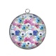 Pendentif Cabochon Argent - fleur