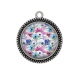 Pendentif Cabochon Argent - fleur