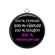 Pendentif Cabochon Argent - 100 % chieuse 100 % râleuse 100 % bougon 300 % femme géniale