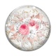 Cabochon Verre - fleur rose