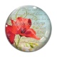 Cabochon Verre - coquelicot