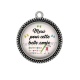 Pendentif Cabochon Argent - merci pour cette belle année