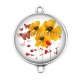 Connecteur Cabochon Argent - coquelicot