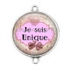 Connecteur Cabochon Argent - je suis unique