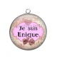 Pendentif Cabochon Argent - je suis unique