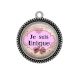 Pendentif Cabochon Argent - je suis unique