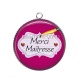 Pendentif Cabochon Argent - merci maîtresse