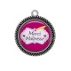 Pendentif Cabochon Argent - merci maîtresse
