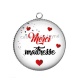 Pendentif Cabochon Argent - merci maîtresse