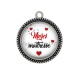 Pendentif Cabochon Argent - merci maîtresse