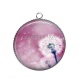 Pendentif Cabochon Argent - pissenlit