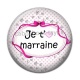 Cabochon Résine - je t'aime marraine