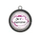 Pendentif Cabochon Argent - je t'aime marraine