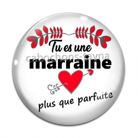 Cabochon Verre - tu es une marraine plus que parfaite