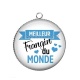 Pendentif Cabochon Argent - meilleur frangin du monde