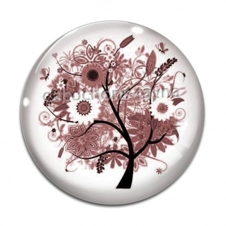 Cabochon Verre - arbre de vie