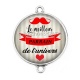 Connecteur Cabochon Argent - le meilleur parrain de l'univers