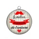 Pendentif Cabochon Argent - le meilleur parrain de l'univers