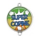 Connecteur Cabochon Argent - super copine